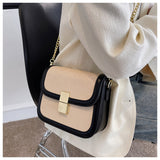 Niche One-shoulder Diagonal Bag Retro Contrast Color Small Square Bag