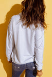 Leopard Splicing Zipper Collar Striped Sweatshirt
