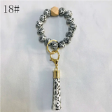 Paziye Bangle Keychain | Silicone Wristlet Key Ring | Bead Bracelet