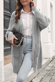 Winter Outfits Plain Open Front Pocket Long Length Sweater Cardigans