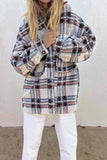 Plaid Pockets Open Button Oversize Winter Outfits Jackets