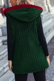 Women's Hooded Sleeveless Loose Casual Christmas Buttonless Fleece Jacket