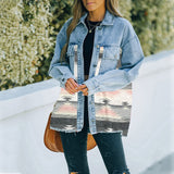 Aztec Denim Jacket Shacket Women