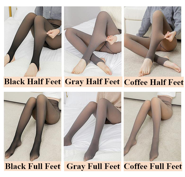 Winter Thermal Leggings Women Slim Translucent Pantyhose Stockings Thin Translucent Pants Sexy Elastic Thick Pantyhose