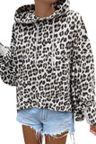 Leopard Print Boxy Hoodie with Kangaroo Pocket