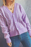 Winter Outfits Heart Knit and Button Open Front Short Length Cardigans