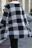Lapel Plaid Fleece Winter Outfits Coat