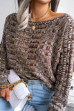 Cable Knit Wide Shoulder Short Length Sweaters Top