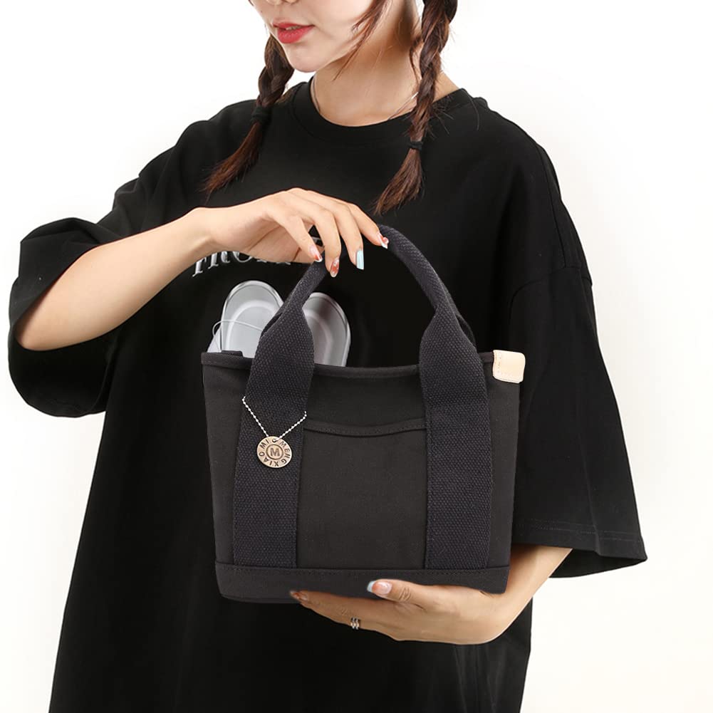 Handbag with Zipper Women Canvas Bag Top Handle Satchel Bags Shoulder Bag