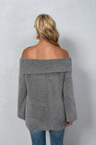 Plain Off Shoulder Hairy Knit Sweaters