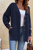 Front Open Button V Neck Knitting Cardigan