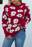 Flower Knitting Pullover Sweater