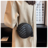 New Simple Fashion One Shoulder Messenger Bag Retro Small Round Bag