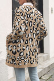 Winter Outfits Leopard Open Front Pocket Sweater Cardigans