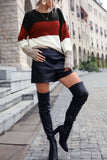 Color Block Loose Pullover Sweaters