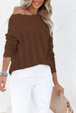 Plain Hollow Out Long Sleeve Sweater