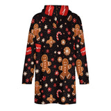 Oversized Wearable Blanket Christmas Print Hoodie With Pocket