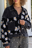 Daisy Print Patchwork Corduroy Jacket