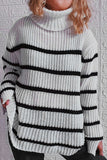 Turtleneck Stripes Knitting Winter Outfits Pullover Sweater