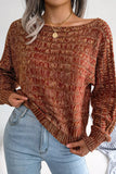 Cable Knit Wide Shoulder Short Length Sweaters Top