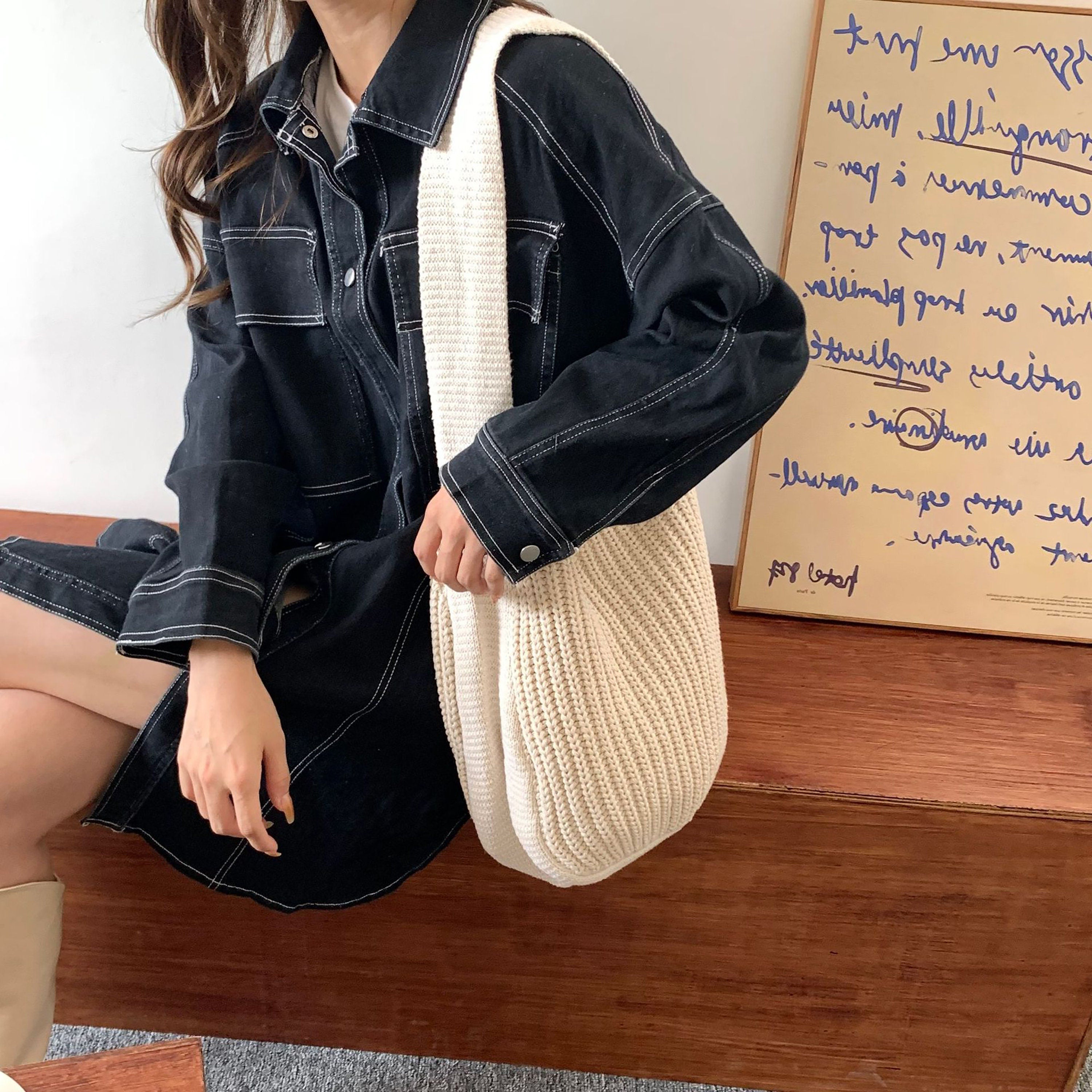 Wool Knitted Bag Knitted Shoulder Bag Messenger Bag