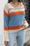 Winter Outfits Colorblock Knitting Pullover Sweater