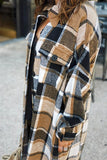 Plaid Flannel Shacket Jacket Maxi Length Women