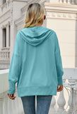 Snap Button Down Kangaroo Pocket Hoodies