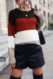 Color Block Loose Pullover Sweaters