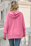 Snap Button Down Kangaroo Pocket Hoodies