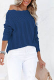 Plain Hollow Out Long Sleeve Sweater