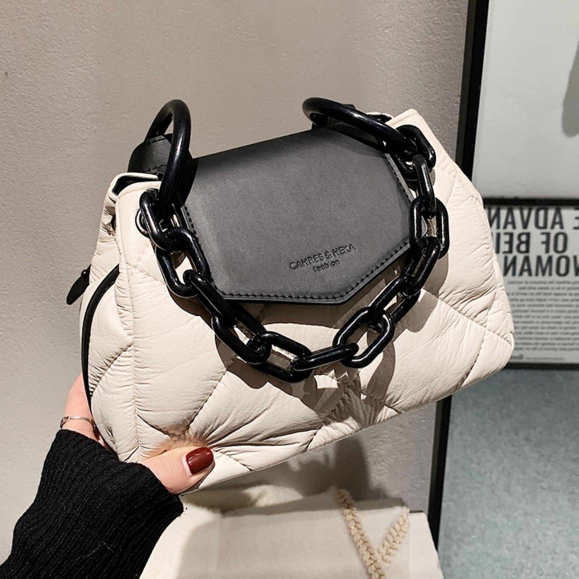 Diamond Colorblock Chain Dumpling Bag Shoulder Crossbody Handbag
