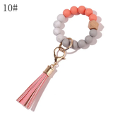 Paziye Bangle Keychain | Silicone Wristlet Key Ring | Bead Bracelet