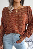 Cable Knit Wide Shoulder Short Length Sweaters Top