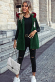 Women's Hooded Sleeveless Loose Casual Christmas Buttonless Fleece Jacket