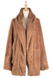 Winter Outfits Fleece Open Front Warm Long Coat Women