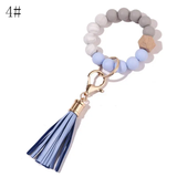 Paziye Bangle Keychain | Silicone Wristlet Key Ring | Bead Bracelet