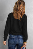Black Quilted Patch Half Zipper Sweatshirt