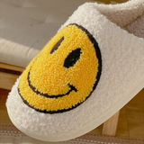 Couple home smiley face soft plush comfy warm slippers
