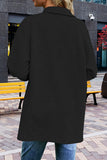 Turndown Collar Button Up Coat With Pockets