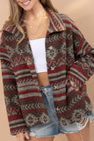 Lapel Button Up Aztec Jacket Winter Outfits Coat