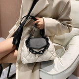 Diamond Colorblock Chain Dumpling Bag Shoulder Crossbody Handbag