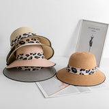 Paziye Straw Bowler Hat Leopard Print Band