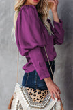 Purple Satin Cuffed Sleeve Top