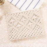 Paziye Boho Tassel Woven Straw Clutch Bag