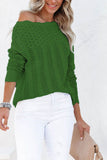 Plain Hollow Out Long Sleeve Sweater