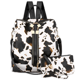 Paziye Leopard Print Cow Backpack