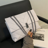 Minimalist Chevron Chain Tote Bag  Women Crossbody Bags