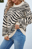 Zebra Stripes Print Long Sleeve Sweater