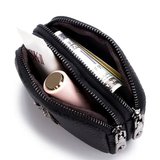 Paziye Genuine Leather Double Zip Coin Purse